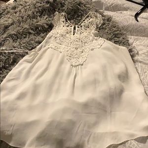 White lace sheer blouse
